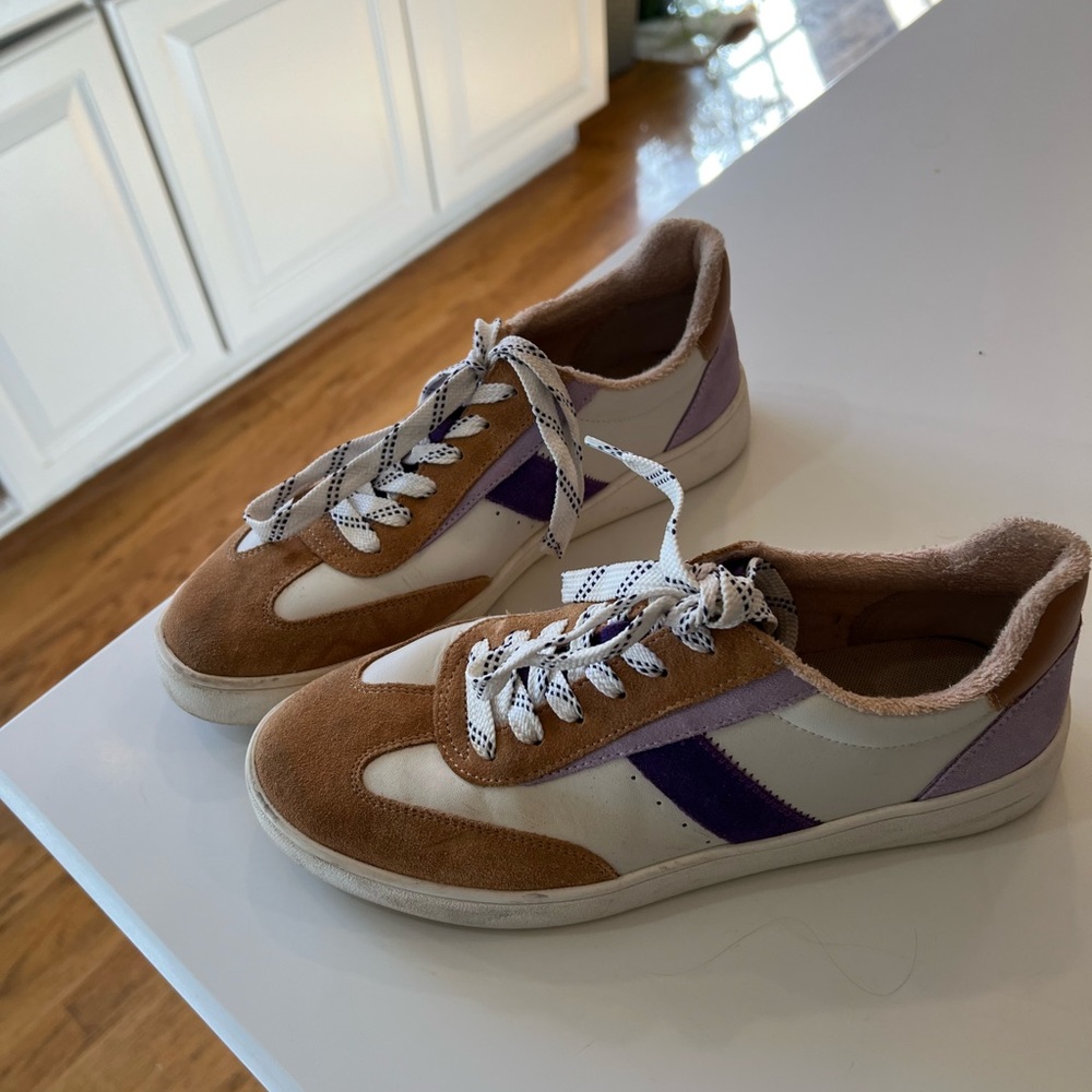 Color block retro sneakers Chelsea and violet